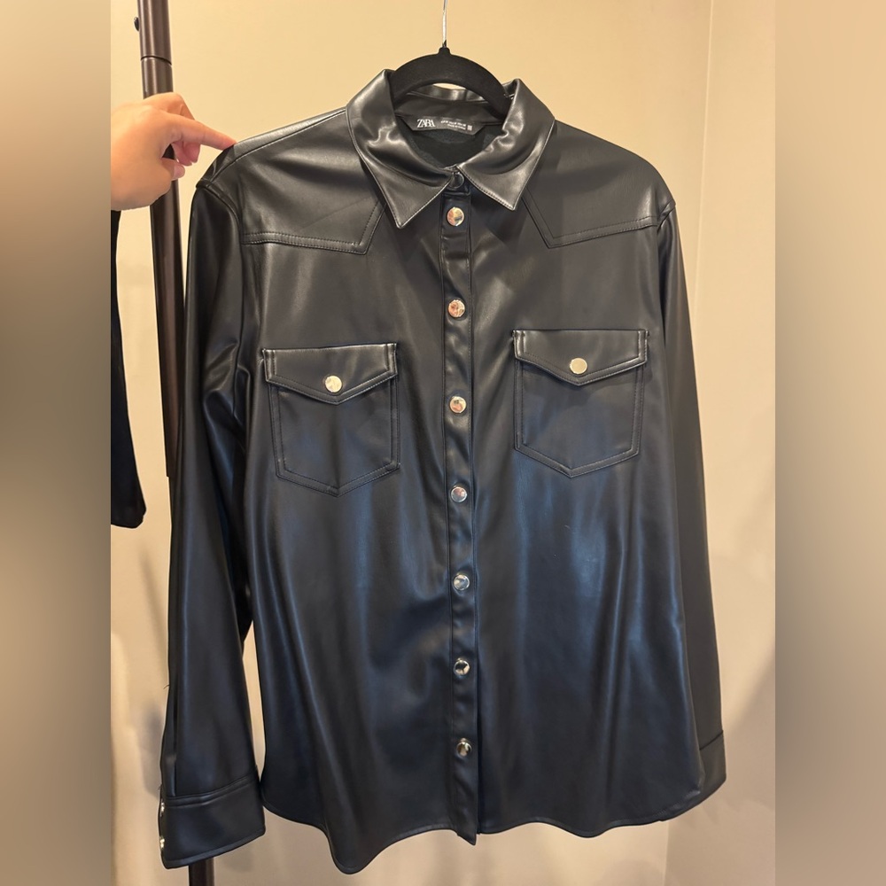 Zara Black Leather Long Sleeve